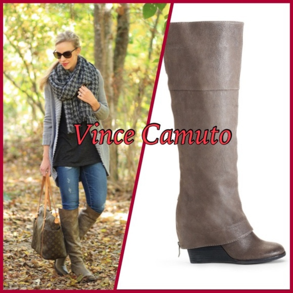 Vince Camuto Abril Wedge Boots - Grey/Granite- 10
